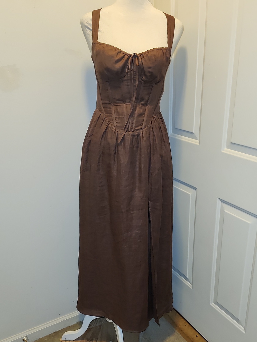 REVOLVE x BARDOT Esra Midi Corset Ramie Dress - Picture 2 of 10